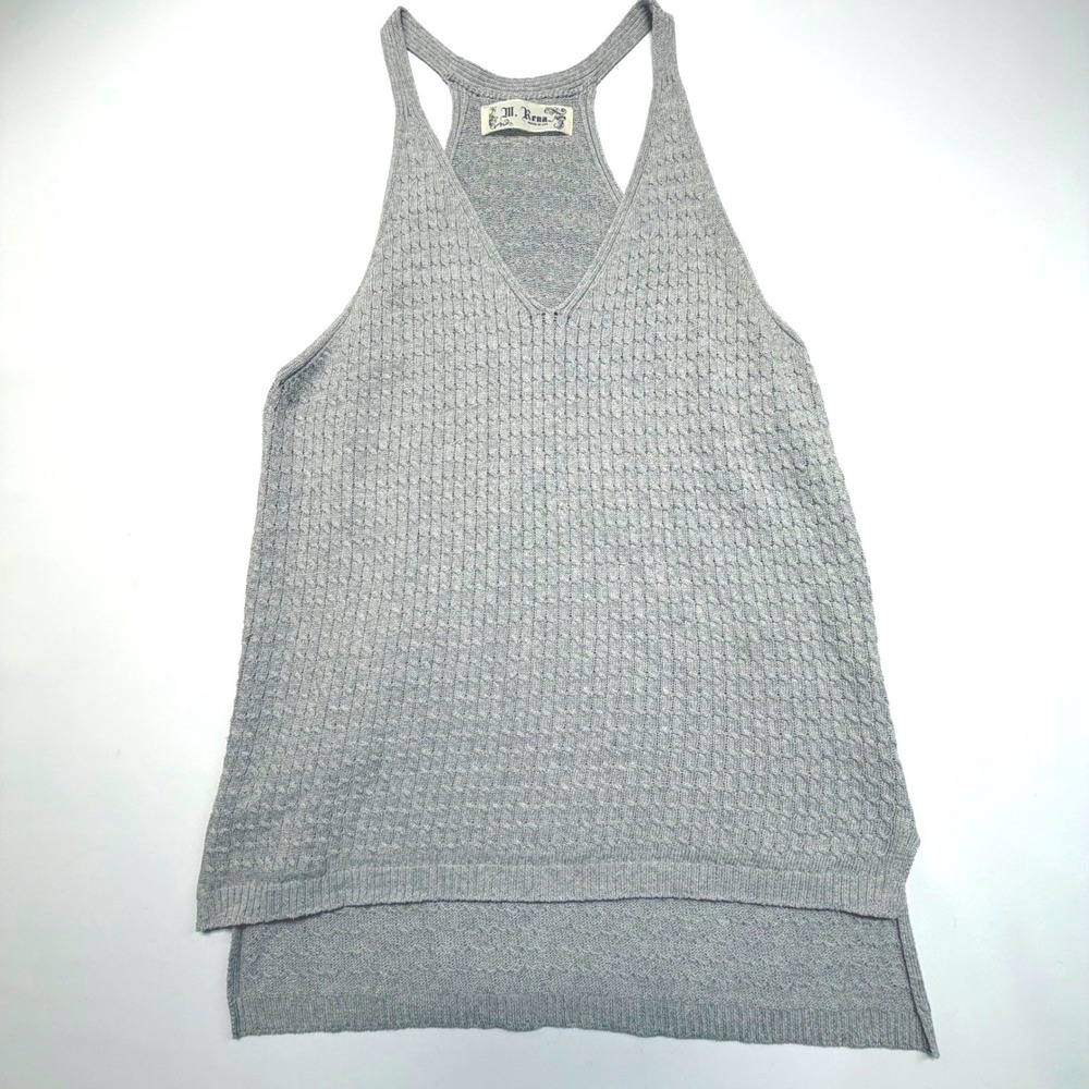 M. Rena Gray Knit Racerback Tank (Size Large)